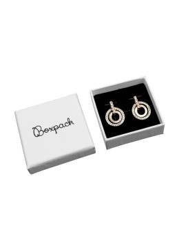 Boîte en carton pour boucles d&#39;oreilles ou bagues, bijoux et bijoux fantaisie, 51x51x17 mm, couleur blanche, pt-45-b