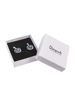 Carton pour boucles d&#39;oreilles bijoux et fantaisie 65x65x24 mm couleur blanc MP-60