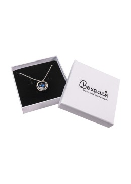 Boîte en carton pour parure de bijoux pendentifs et bijoux fantaisie 86x86x24 mm couleur blanc texturé mp-80