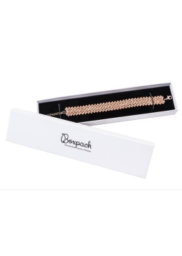 Boîte en carton pour bijoux, bracelets et bijoux fantaisie 51x51x33 mm, couleur blanche texturée mp-51