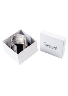 Boîte en carton pour bijoux, bracelets et bijoux fantaisie 90 x 90 x 58 mm, couleur blanc texturé mp-89