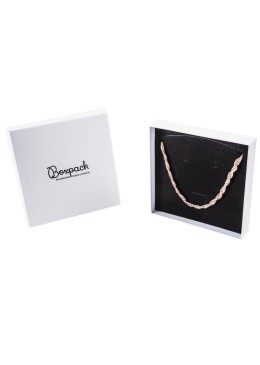 Boîte en carton pour parure de bijoux pendentif et bijoux fantaisie 167x167x33 mm couleur blanc texturé mp-18