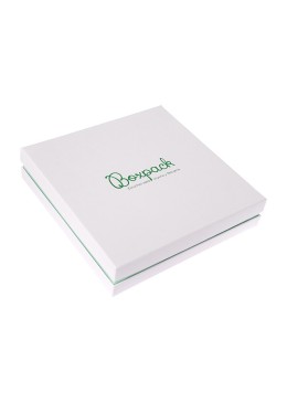 Coffret en carton blanc et aigue-marine pour collier ou pendentif, bijoux fantaisie et joaillerie 168X168X38 mm SA-18-AQ