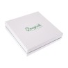 Coffret en carton blanc et aigue-marine pour collier ou pendentif, bijoux fantaisie et joaillerie 168X168X38 mm SA-18-AQ