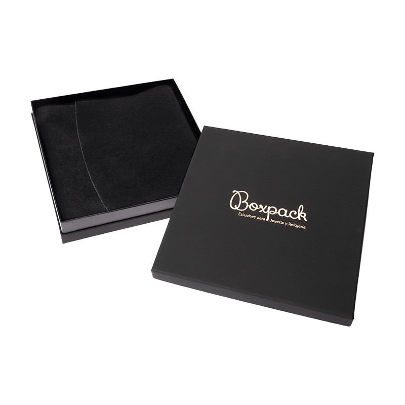 Caja de cartón negra para collar o colgante de joyería, bisutería y joyas 168X168X38 Mm SA-18-N Caja de cartón negra para collar o colgante de joyería, bisutería y joyas 168X168X38 Mm SA-18-N
