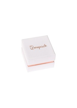 Boîte en carton blanc et rose pour bagues ou boucles d&#39;oreilles, bijoux, bijoux fantaisie et bijoux SA-42-RS