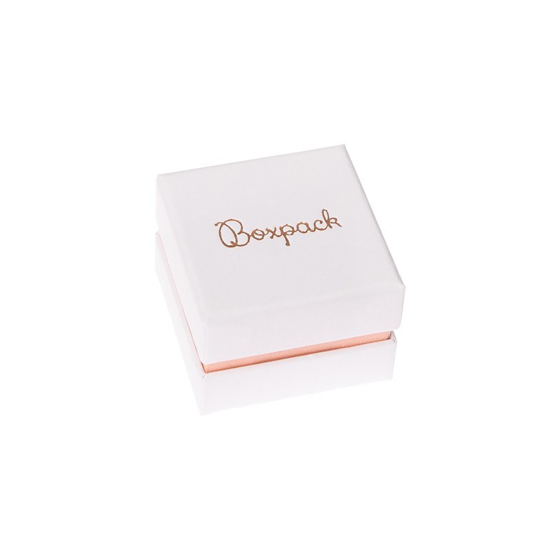 Caja de cartón blanca y rosa para anillo o pendientes de joyería, bisutería y joyas SA-42-RS Caja de cartón blanca y rosa para anillo o pendientes de joyería, bisutería y joyas SA-42-RS