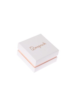 Boîte en carton blanc et rose pour boucles d&#39;oreilles ou parure de bijoux, bijoux fantaisie et bijoux 65x65x38 mm SA-61-RS