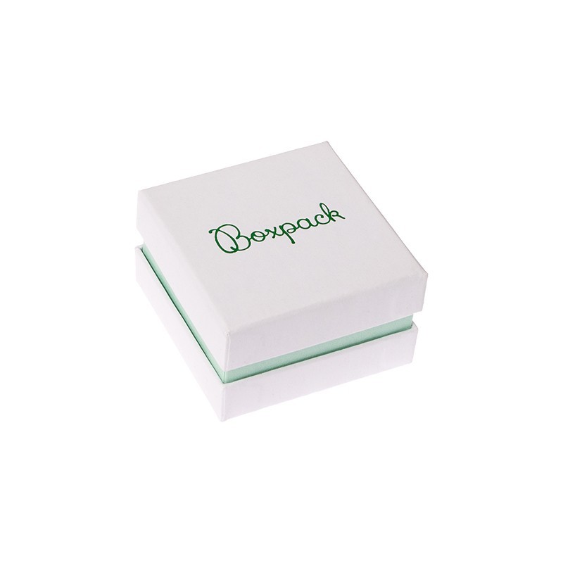 Caja de cartón blanca y aguamarina para pendientes o conjunto de joyería, bisutería y joyas 65x65x38 Mm. SA-61-AQ Caja de cartón blanca y aguamarina para pendientes o conjunto de joyería, bisutería y joyas 65x65x38 Mm. SA-61-AQ