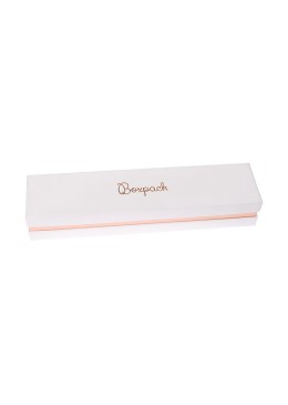 Boîte en carton blanc et rose pour bijoux, bracelets, bijoux fantaisie et bijoux 234 x 55 x 39 mm SA-51-RS