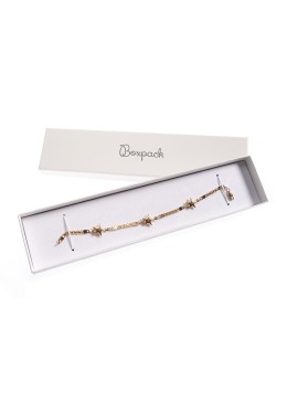 Boîte en carton pour bracelet à bijoux 233x53x27 mm couleur ivoire iv-51