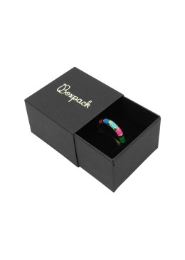 Boîte en carton pour bagues ou boucles d&#39;oreilles, noire, 48x48x33 mm SL-42-N