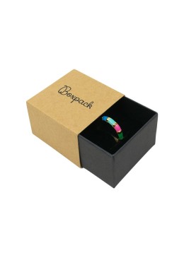 Caja de cartón para anillo o pendientes color kraft 48x48x33 mm SL-42-K-N