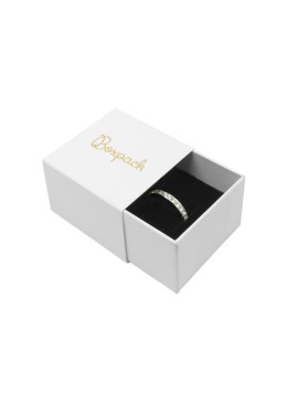 Caja de cartón para anillo o pendientes color blanco 48x48x23 mm SL-42-B-B