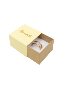 Caja de cartón para anillo o pendientes color amarillo 48x48x23 mm SL-42-AM-K