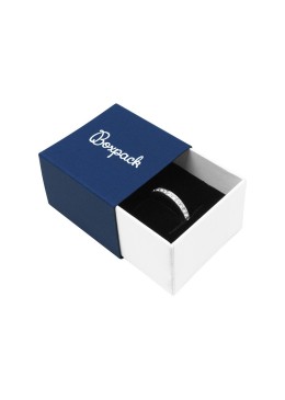 Boîte en carton pour bagues ou boucles d&#39;oreilles, bleue, 48x48x33 mm SL-42-AB