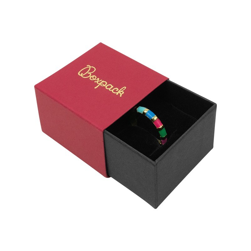 Caja de cartón para anillo o pendientes color rojo 48x48x33 mm SL-42-R-N Caja de cartón para anillo o pendientes color rojo 48x48x33 mm SL-42-R-N