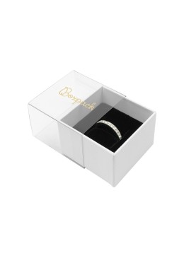 Boîte en carton pour bagues ou boucles d&#39;oreilles, transparente, 48x48x33 mm SL-42-TR-B