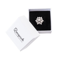 Caja de cartón para anillo o pendientes de joyería y bisutería color blanco mp-42