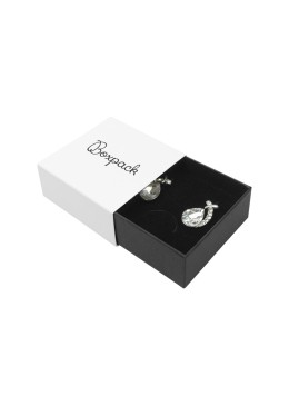 Caja de cartón para pendientes o conjunto color blanco 62x62x28 mm SL-61-B-N