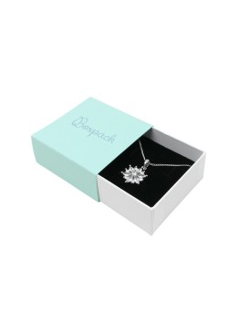 Boîte en carton aigue-marine pour boucles d&#39;oreilles ou parures, 62x62x28 mm SL-61-AQ-B