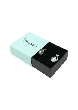 Caja de cartón para pendientes o conjunto color aguamarina 62x62x28 mm SL-61-AQ-N