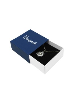 Boîte en carton pour boucles d&#39;oreilles ou parure, couleur bleue 62x62x28 mm SL-61-AB