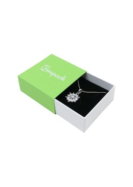 Boîte en carton vert pour boucles d&#39;oreilles ou parures, 62x62x28 mm SL-61-VE-B