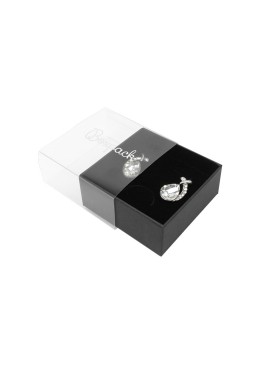 Caja de cartón para pendientes o conjunto color transparente 62x62x28 mm SL-61-TR-N