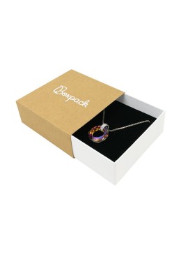 Boîte en carton kraft pour pendentif ou parure 83x83x33 mm SL-81-KB