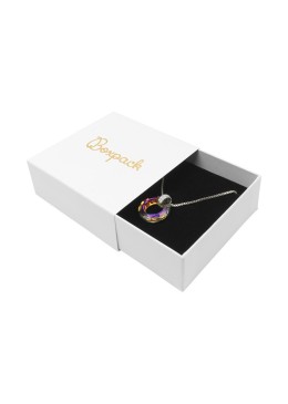 Boîte en carton pour pendentif ou parure, blanche, 83x83x33 mm SL-81-BB