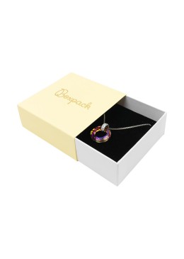 Boîte en carton jaune pour pendentif ou parure 83x83x33 mm SL-81-AM-B