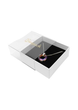 Boîte en carton pour pendentif ou parure, couleur transparente, 83x83x33 mm SL-81-TR-B