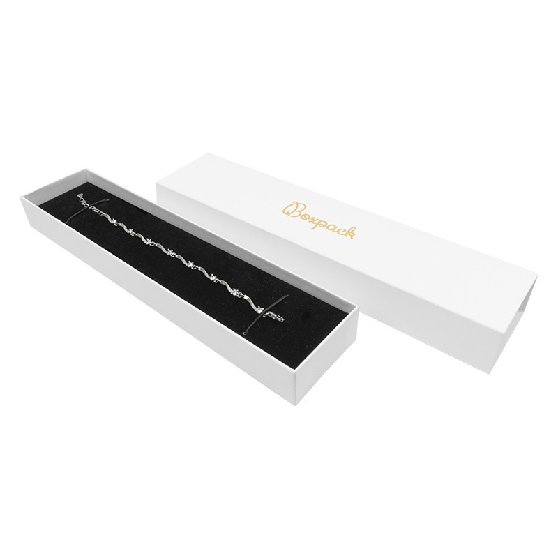 Caja de cartón para pulsera color blanco 230x51x27 mm SL-51-B-B