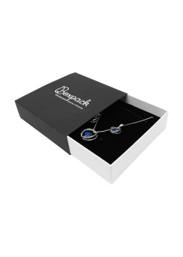 Boîte en carton pour collier ou parure, noire, 116 x 116 x 33 mm SL-17-NB