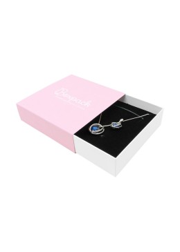 Boîte en carton rose pour collier ou parure 116x116x33 mm SL-17-RS-B
