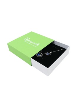 Boîte en carton vert pour collier ou parure 116x116x33 mm SL-17-VE-B