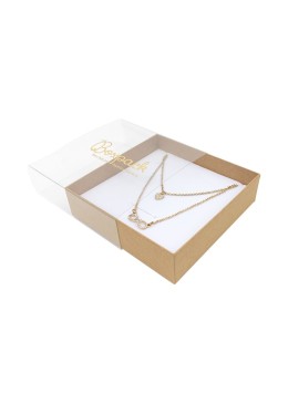 Caja de cartón para collar o conjunto color transparente 116x116x33 mm SL-17-TR-K