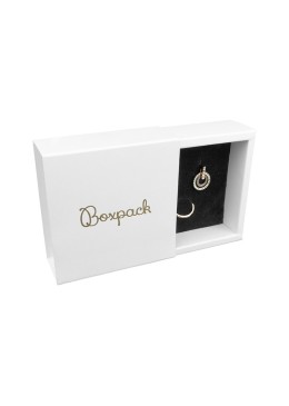 Caja de cartón para colgante o conjunto color blanco 90x90x33 mm PF-2-B