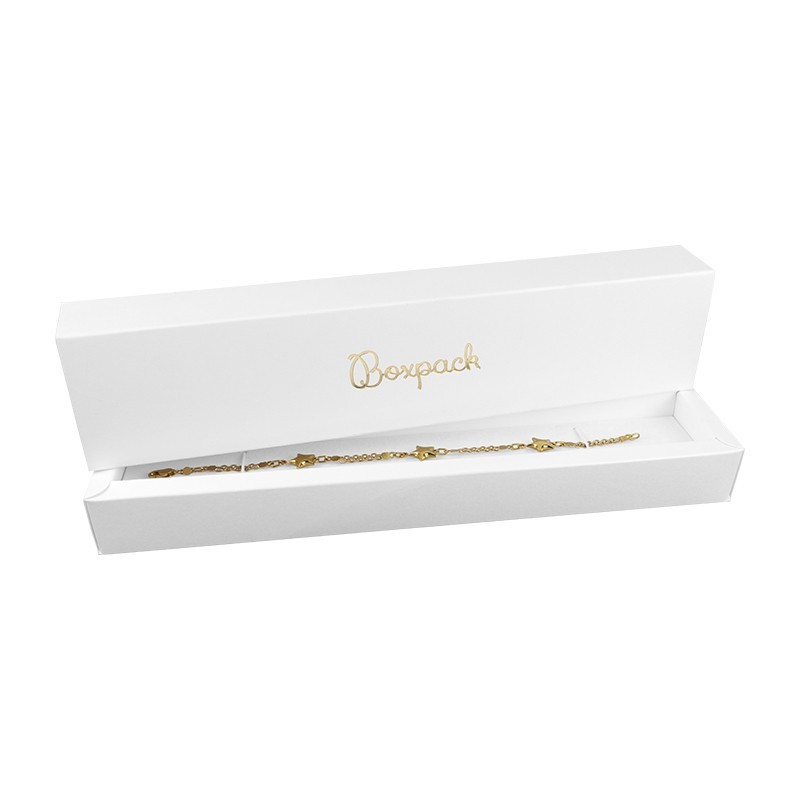 Caja de cartón para pulsera color blanco 240x50x25 mm PF-3-B