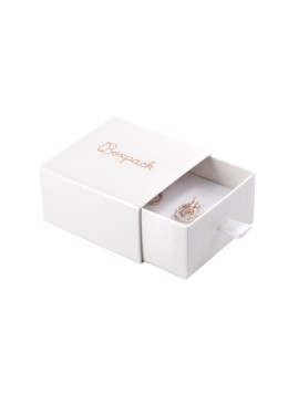 White cardboard box for earrings and pendants 73x70x40 mm SG-2-BB