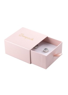 Pink cardboard box for earrings and pendants 73x70x40 mm SG-2-RS-RS