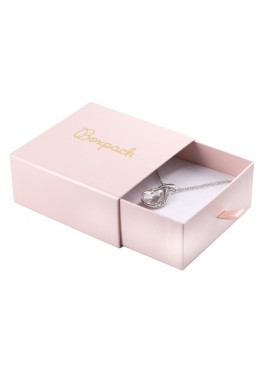 Pink cardboard box for pendant and earrings 90X87X40 mm SG-3-RS-RS