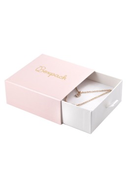 Pink cardboard box for pendant and earrings 90X87X40 mm SG-3-RS-B