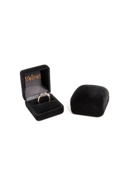 Black flocked ring case 49x55x41 mm. V-1-S