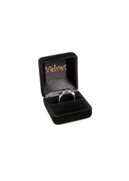 Black flocked ring case 49x55x41 mm. V-1-S