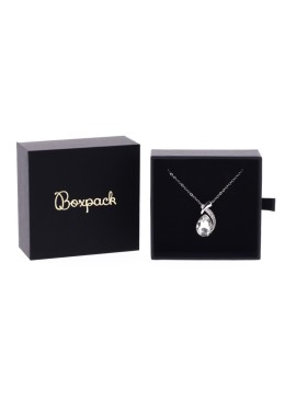 Black cardboard box for pendant and earrings 90x87x39 mm PB-3-N