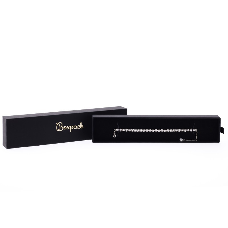 Black cardboard box for bracelet 223x50x27 mm PB-4-N