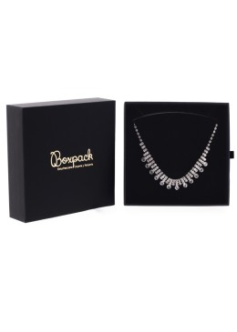Cardboard box for necklace or set, black, 152x150x39 mm PB-5-N