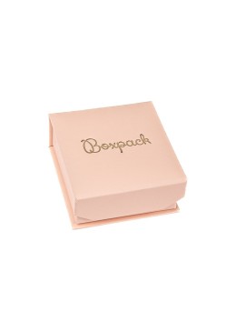 Cardboard box with magnet for earrings or set, rose quartz color, 65x72x31 mm MC-2-RC